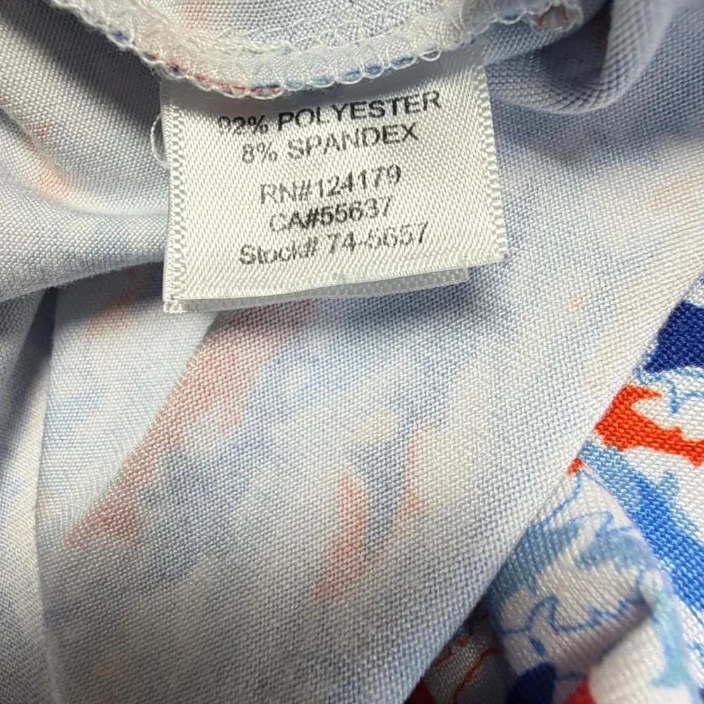 Johnston & Murphy XC4 Mens XXL Shark Print Performance Golf‎ Polo Blue Red White